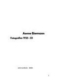 Aenne Biermann : Fotografien 1925-33 /